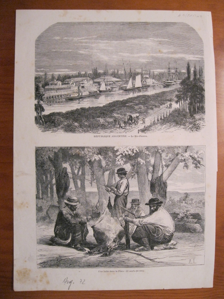 Vista del río Paraná y escena de hacia ciudad de La Plata (Argentina), 1872